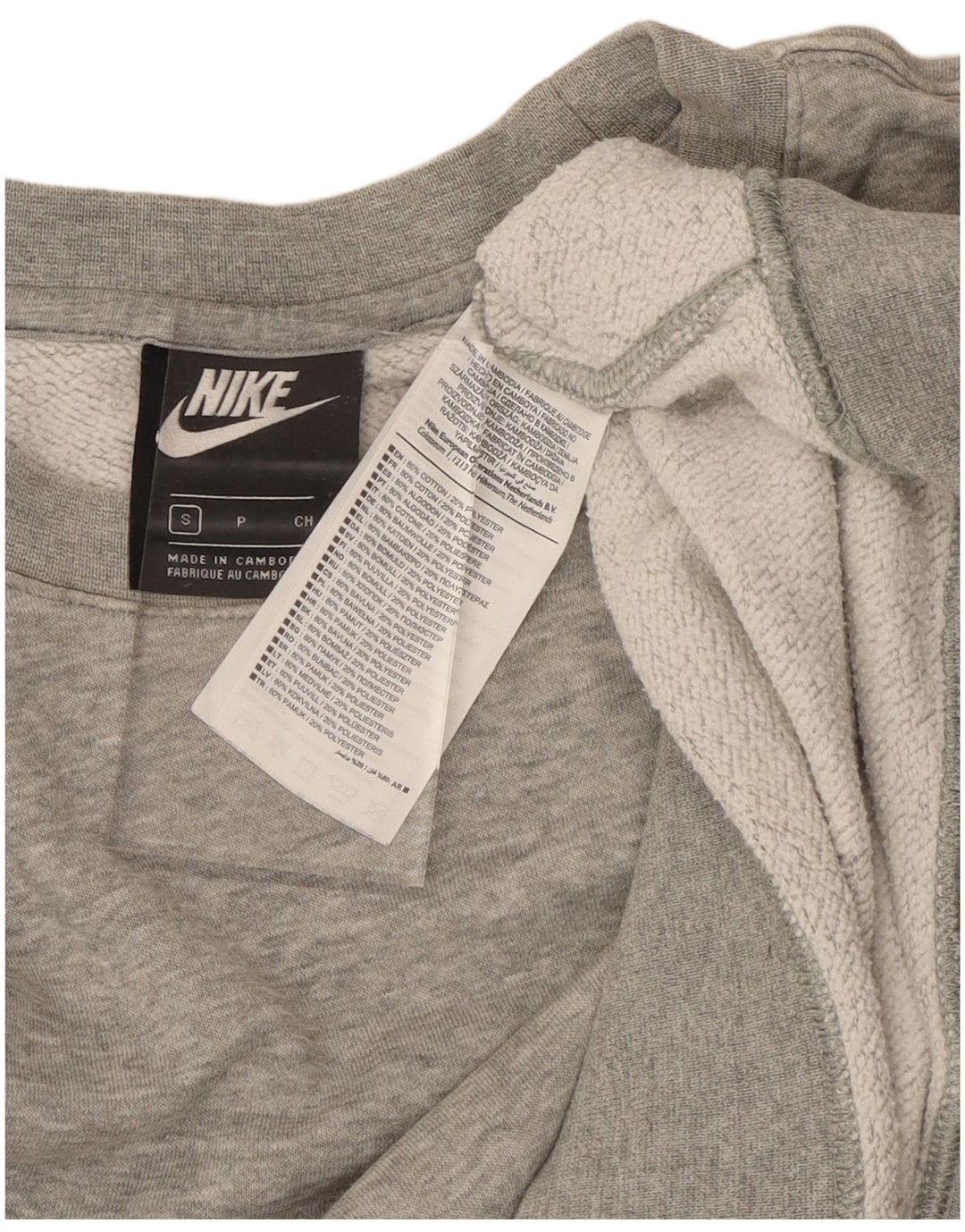 Мужской свитер NIKE, маленький серый хлопковый джемпер
