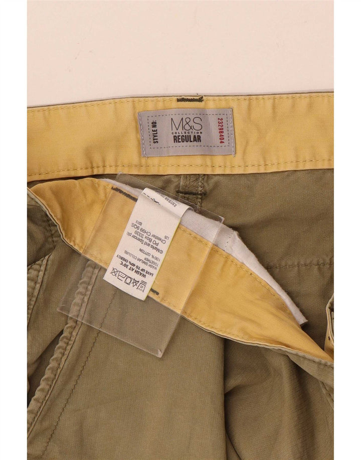 Мужские шорты карго стандартного кроя Marks & Spencer W36, большой размер, цвет хаки, хлопок