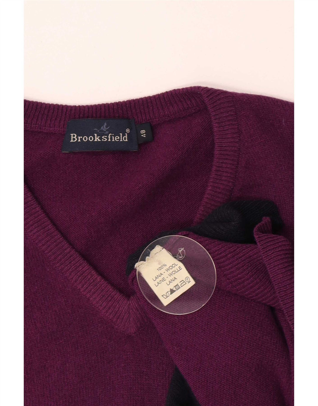 Мужской джемпер с v-образным вырезом Brooksfield IT 48 Medium Purple Argyle/Diamond