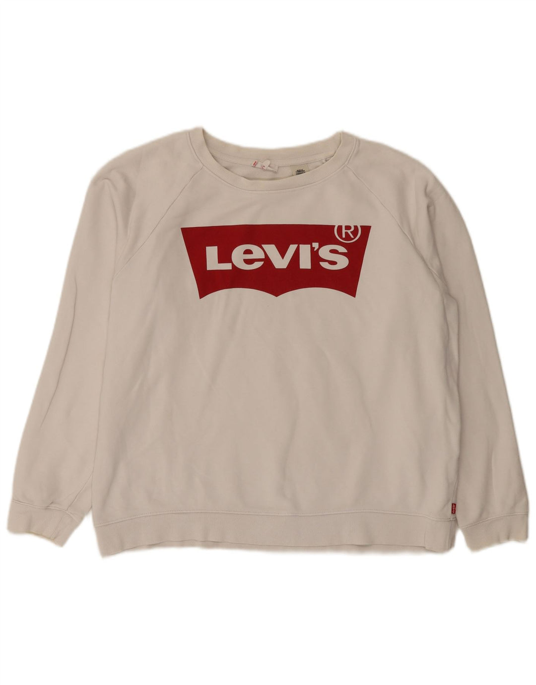 Женский джемпер свободного размера с рисунком Levi's, большой белый хлопок, Великобритания 16