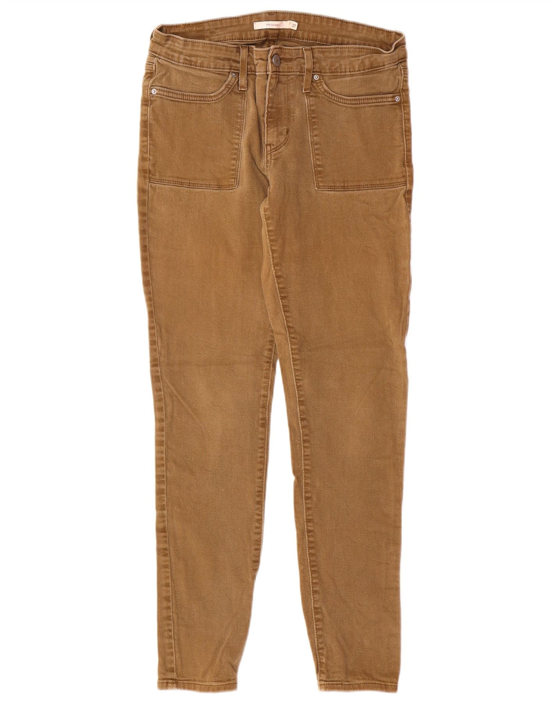 Женские джинсы скинни LEVI'S 711 W27 L28 Бежевые, хлопок