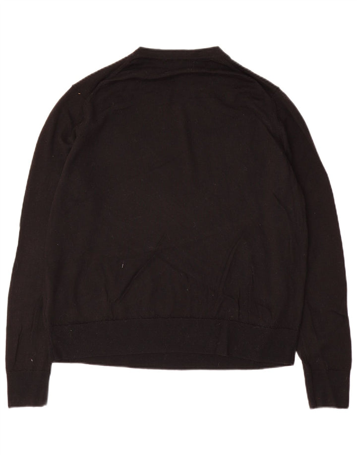 Женский джемпер с круглым вырезом Marks & Spencer, Великобритания, 14, большой, черный, шерстяной