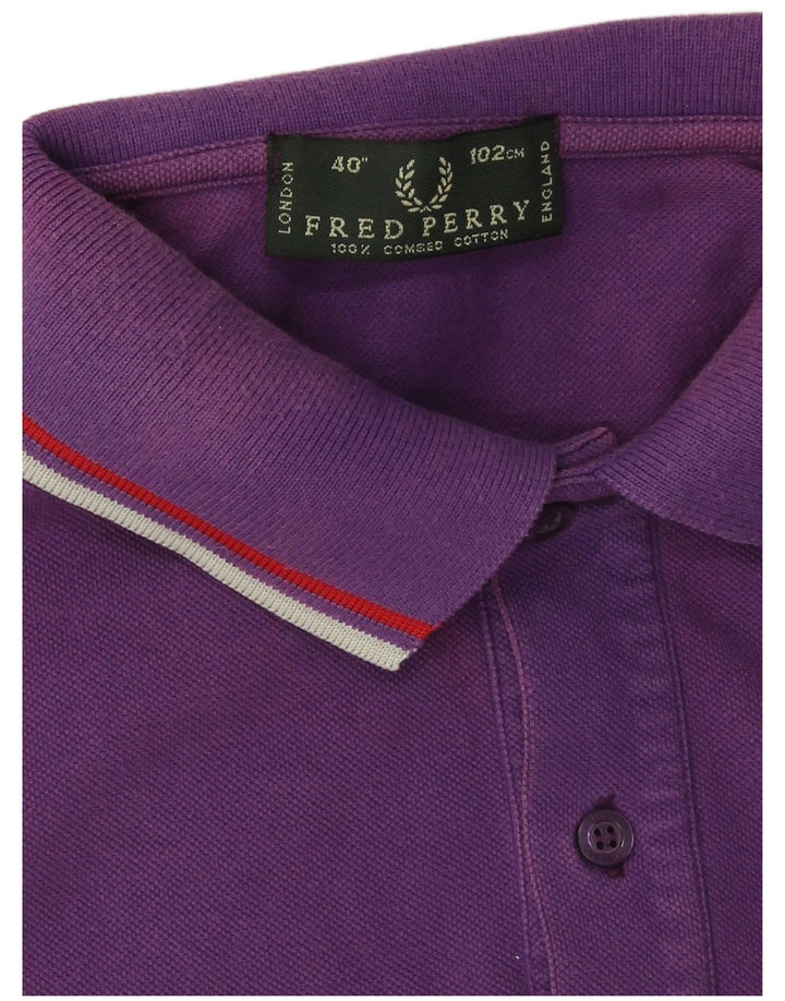 Мужская рубашка-поло Fred Perry из хлопка среднего фиолетового цвета