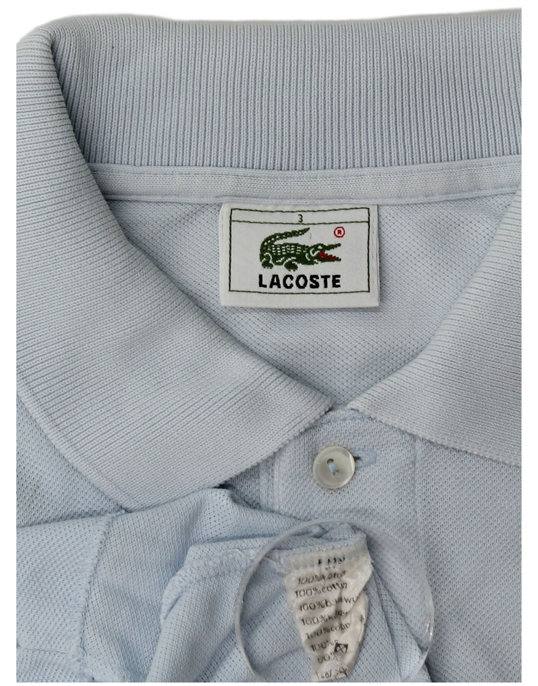 Мужская рубашка-поло Lacoste, размер 3, маленькая, синяя, хлопок