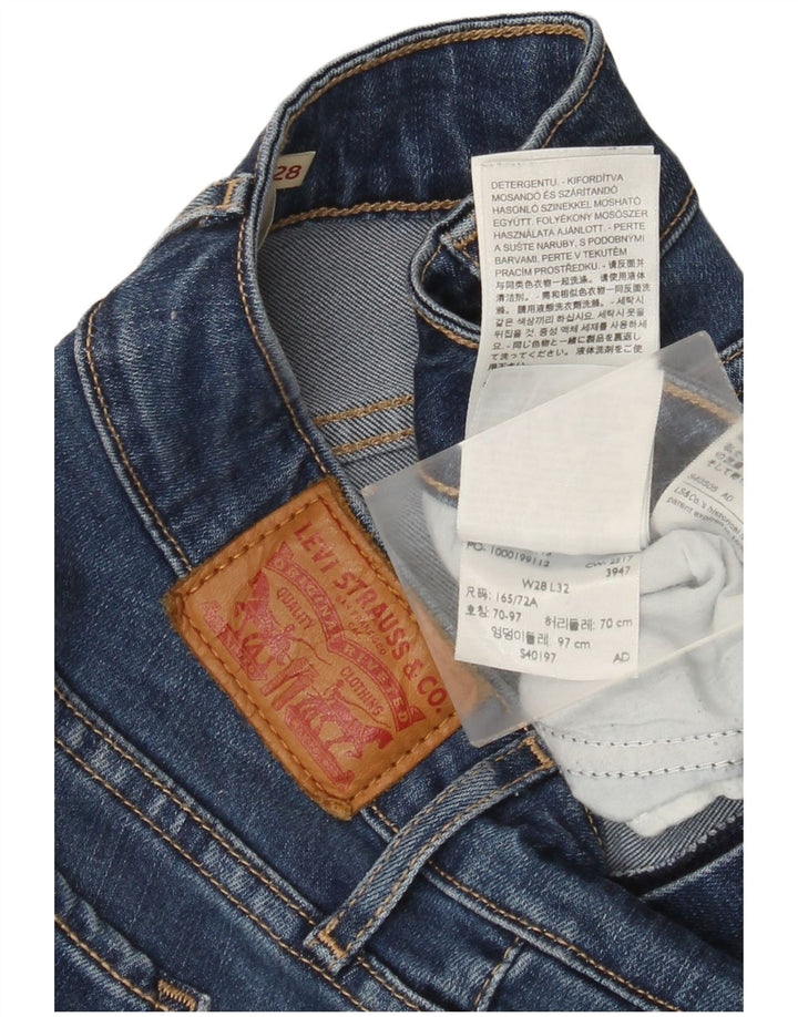 Женские узкие джинсы Levi's W28 L28 синие из лиоцелла