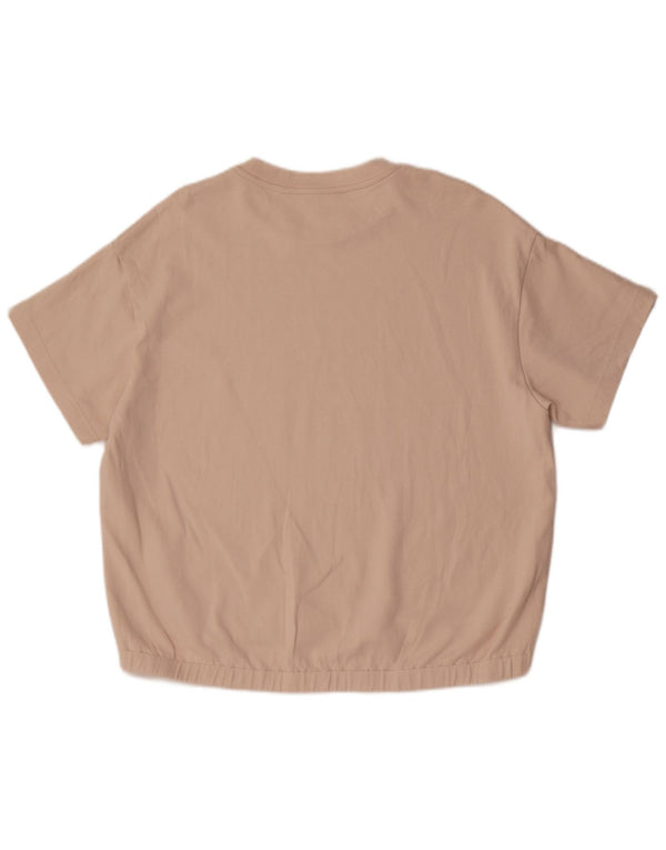 Женская футболка Massimo Dutti Top UK 16, большой размер, бежевый хлопок