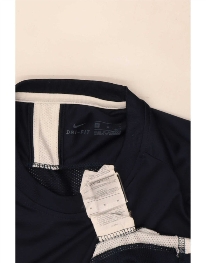 Мужская футболка Nike Dri Fit Верх среднего размера, темно-синий, полиэстер с цветными блоками