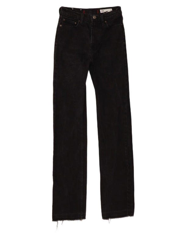 Женские прямые джинсы Zara EU 32 2XS W22 L32, черный хлопок