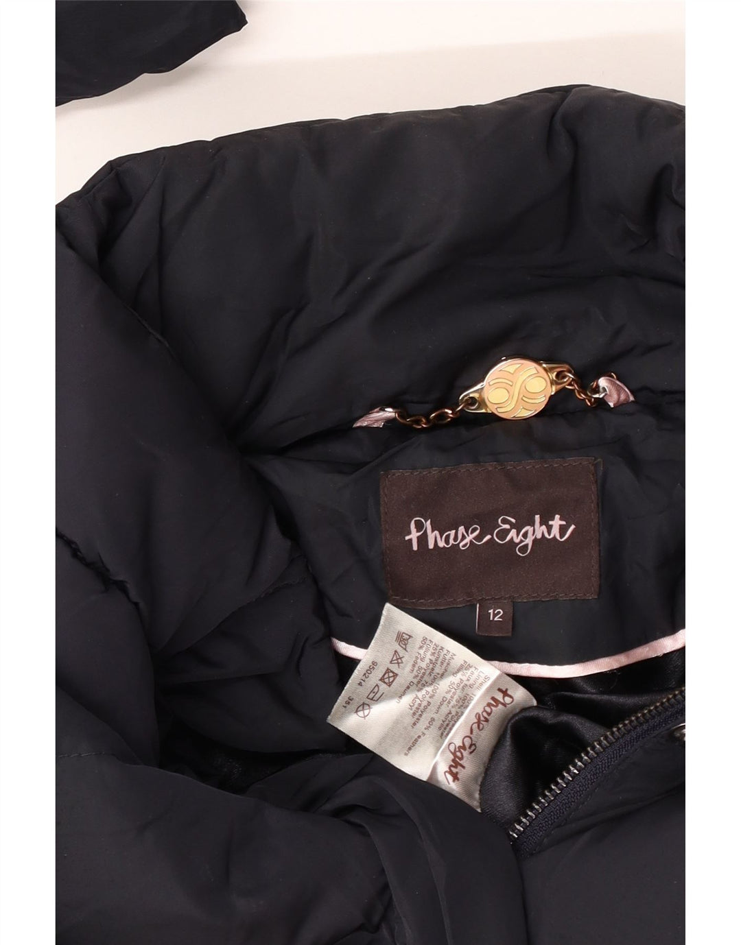 Женское стеганое пальто Phase Eight UK 12, средний темно-синий полиэстер