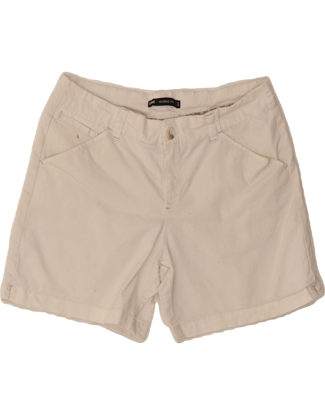 LEE Womens Mid Rise Casual Shorts W32 Large  White Vintage Lee and Second-Hand Lee from Messina Hembry 