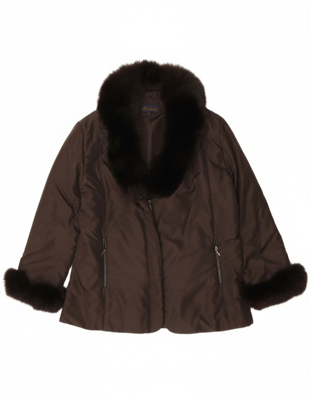 Женская утепленная куртка оверсайз Luisa Spagnoli UK 10, маленький коричневый полиэстер