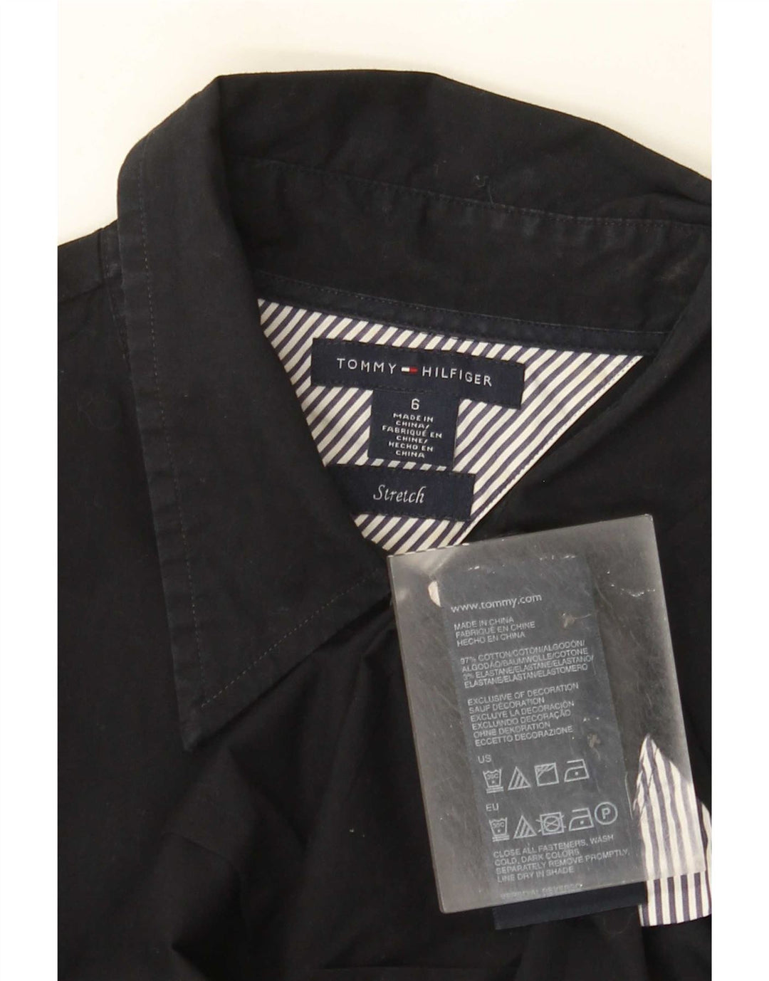 Женская рубашка Tommy Hilfiger US 6, средний черный хлопок