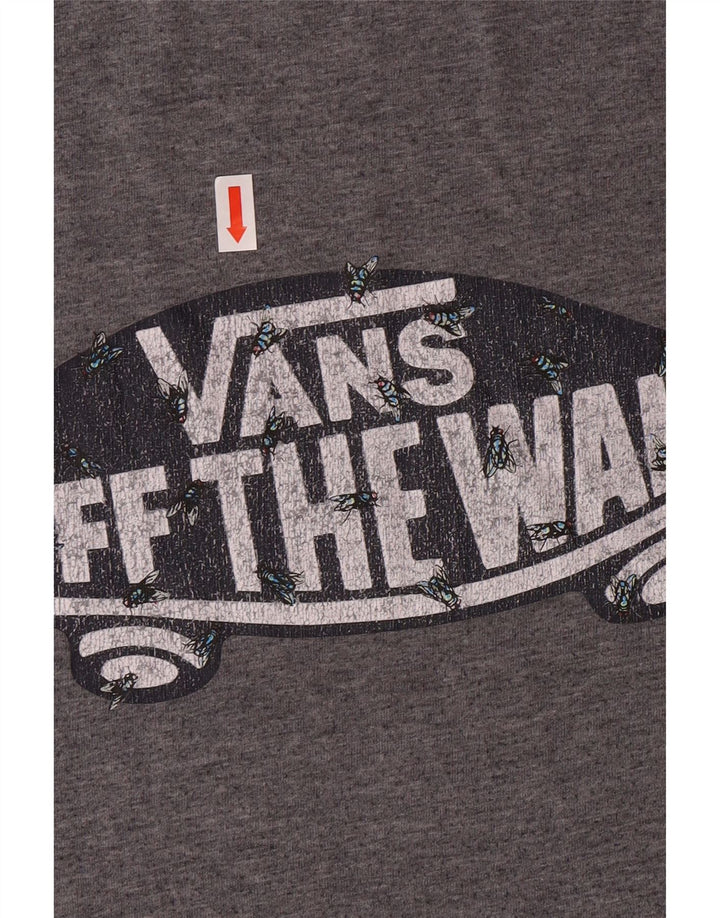 Мужская футболка с рисунком VANS Off The Wall, маленький серый хлопковый топ