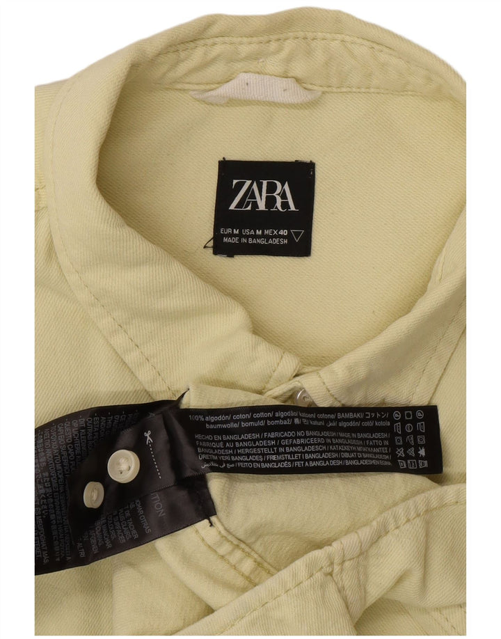 Мужская рубашка Zara из хлопка среднего желтого цвета