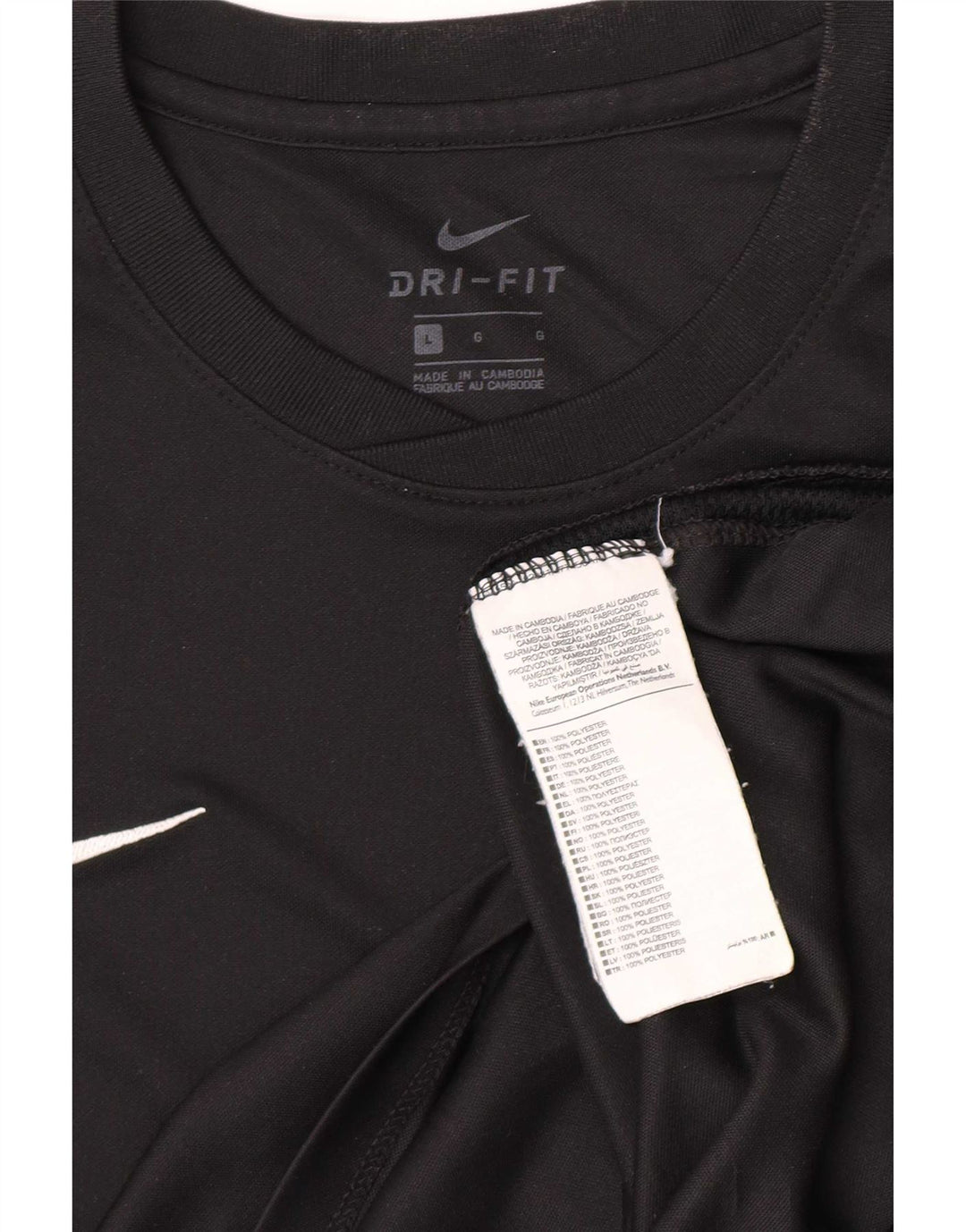 Мужская футболка Nike Dri Fit, большой черный полиэстер