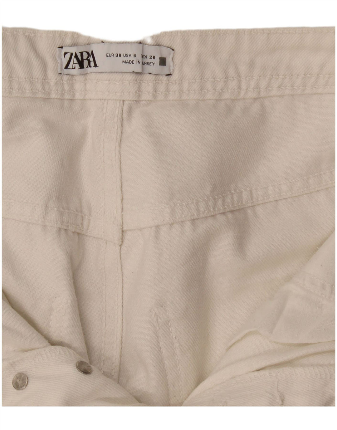 Женские прямые джинсы Zara EU 38, маленькие W28 L29, белые