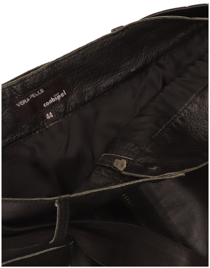 Женская мини кожаная юбка Conbipel IT 44 Medium W34 Черная кожа