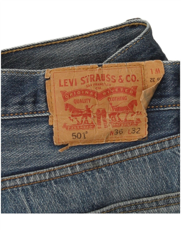 Мужские прямые джинсы Levi's 501 W36 L29 синие, хлопок