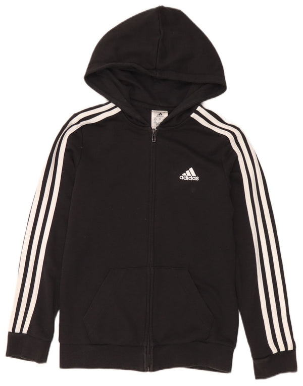 Женский свитер с капюшоном на молнии Adidas UK 4/6 XS, черный хлопок