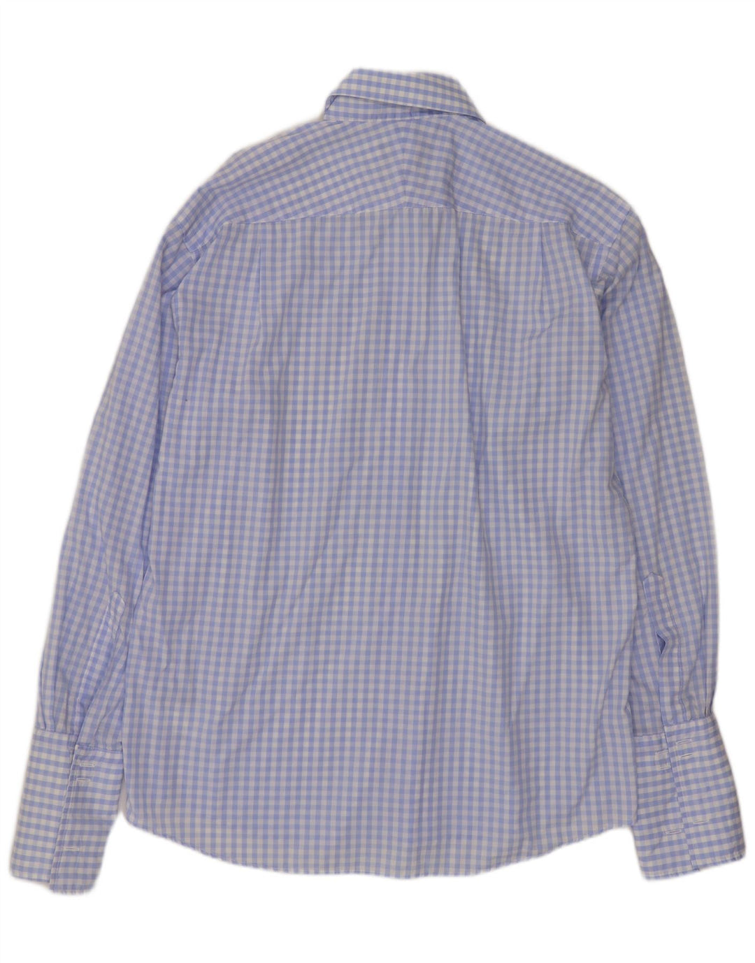 Мужская рубашка Van Heusen, размер 41, 16, большая синяя хлопковая клетка в мелкую клетку