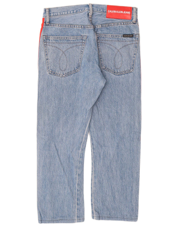 CALVIN KLEIN Женские прямые джинсы с рисунком W29 L25 синие, хлопок с цветными блоками