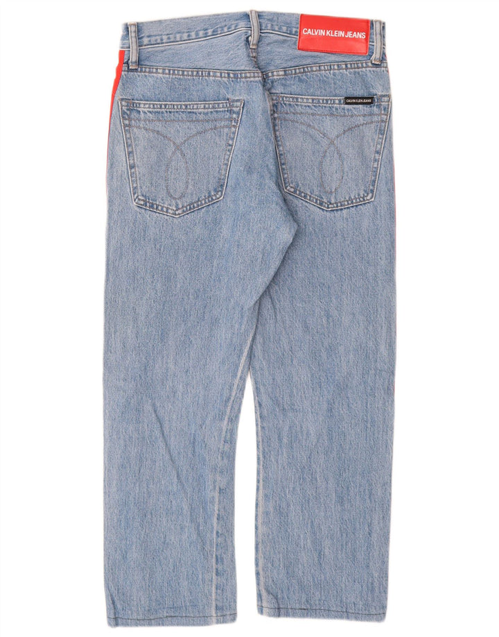 CALVIN KLEIN Женские прямые джинсы с рисунком W29 L25 синие, хлопок с цветными блоками