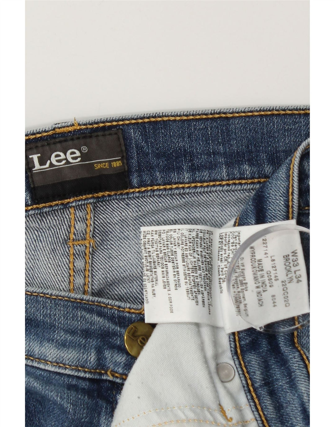 Мужские прямые джинсы Lee Brooklyn W33 L29, синий хлопок