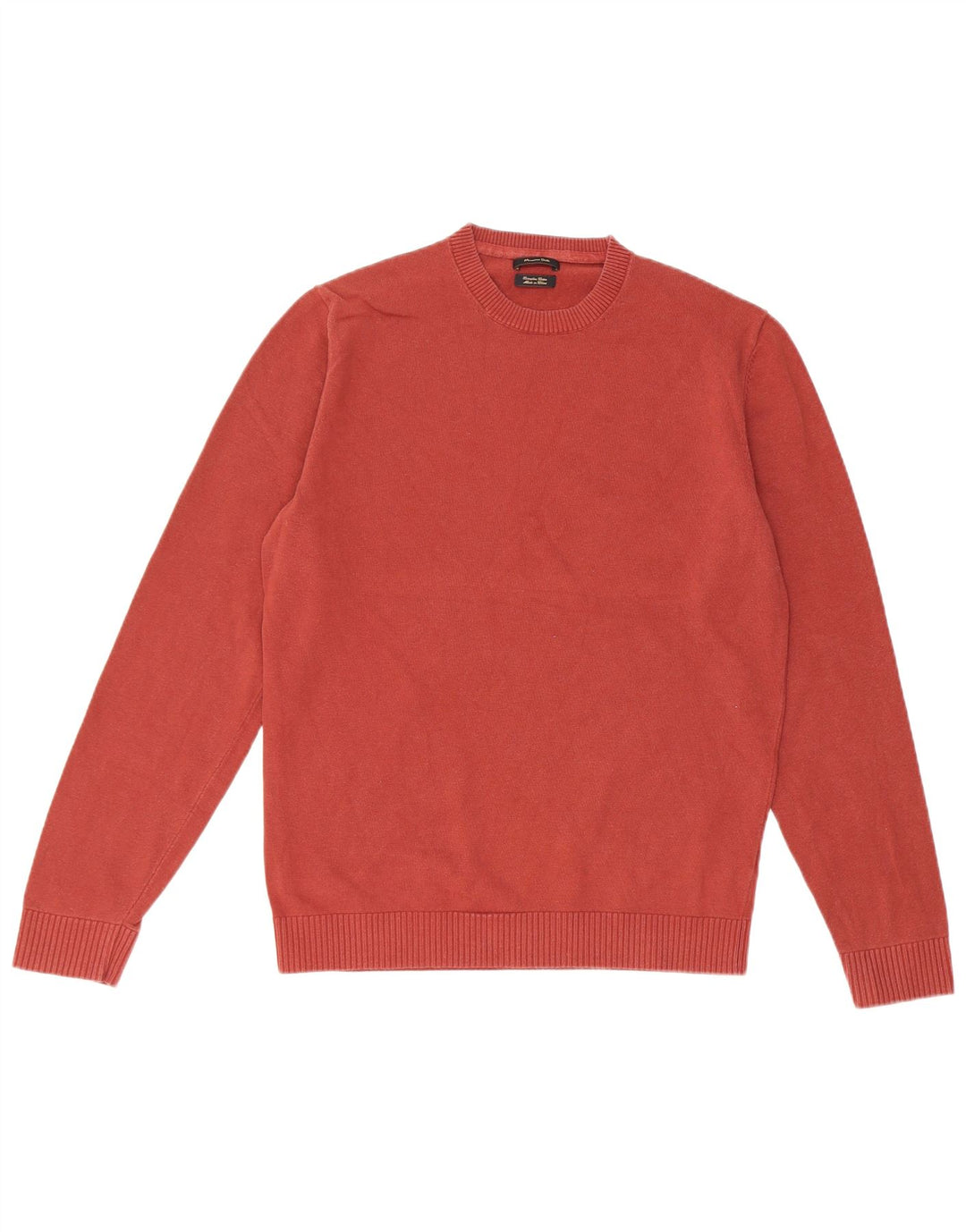 Мужской джемпер с круглым вырезом Massimo Dutti, средний бордовый хлопок, хлопок