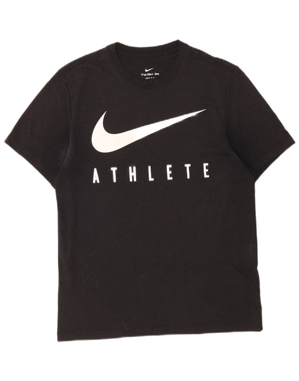 Мужская футболка Nike Dri Fit с графическим рисунком, средний черный полиэстер