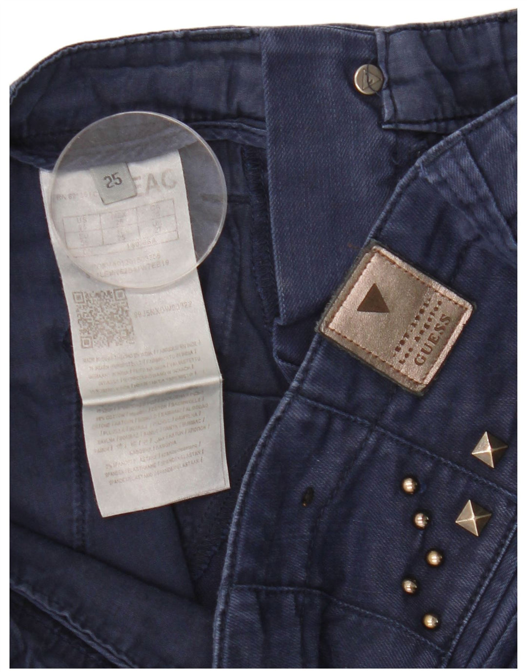 GUESS Женские узкие джинсы W27 L28 Темно-синие хлопковые