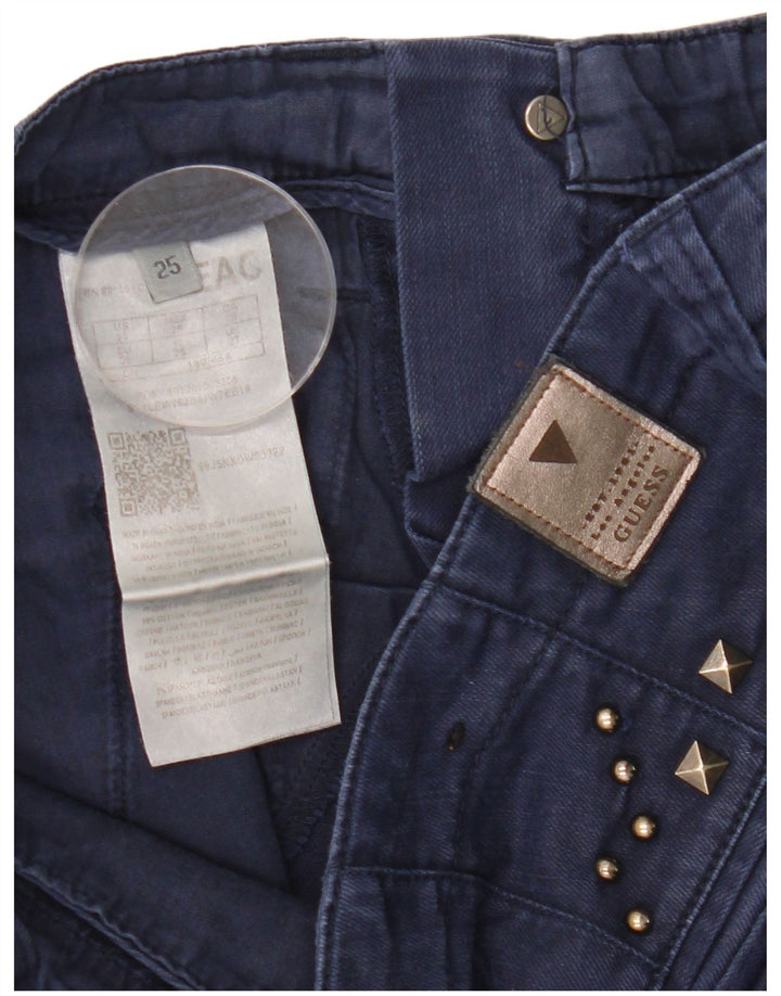 GUESS Женские узкие джинсы W27 L28 Темно-синие хлопковые