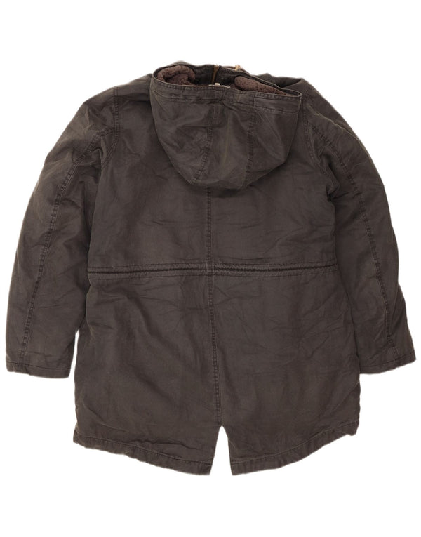 Женская парка с капюшоном Fat Face UK 14, большой серый хлопок