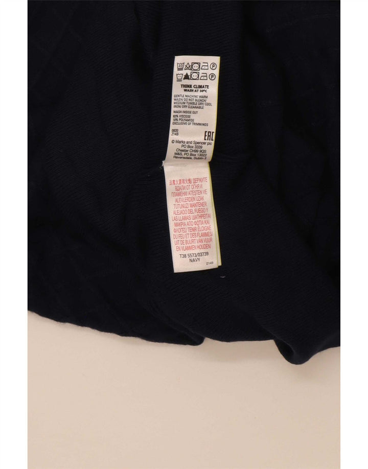 Женский джемпер с круглым вырезом Marks & Spencer UK 12, средний темно-синий