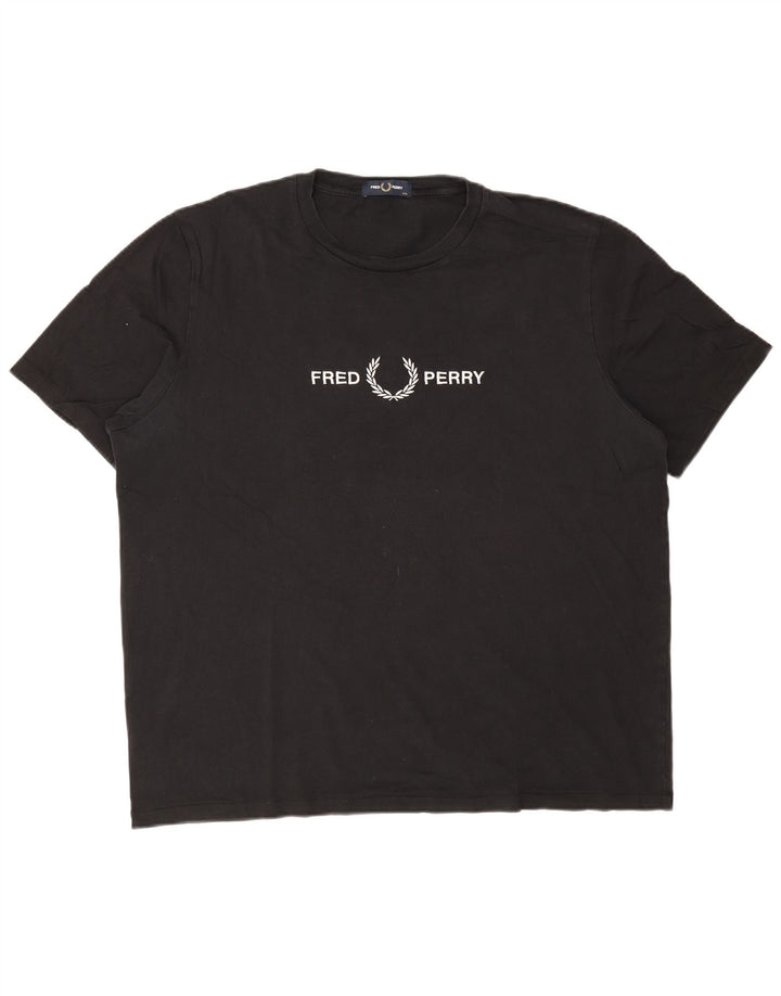 Мужская футболка с рисунком FRED PERRY, 2XL, черный хлопок