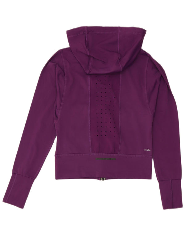 Женский укороченный свитер с капюшоном на молнии Adidas Climalite UK 4/6 XS Фиолетовый