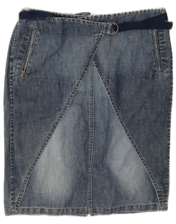 Женская джинсовая юбка Sportmax UK 8, маленькая W27, синяя, хлопок