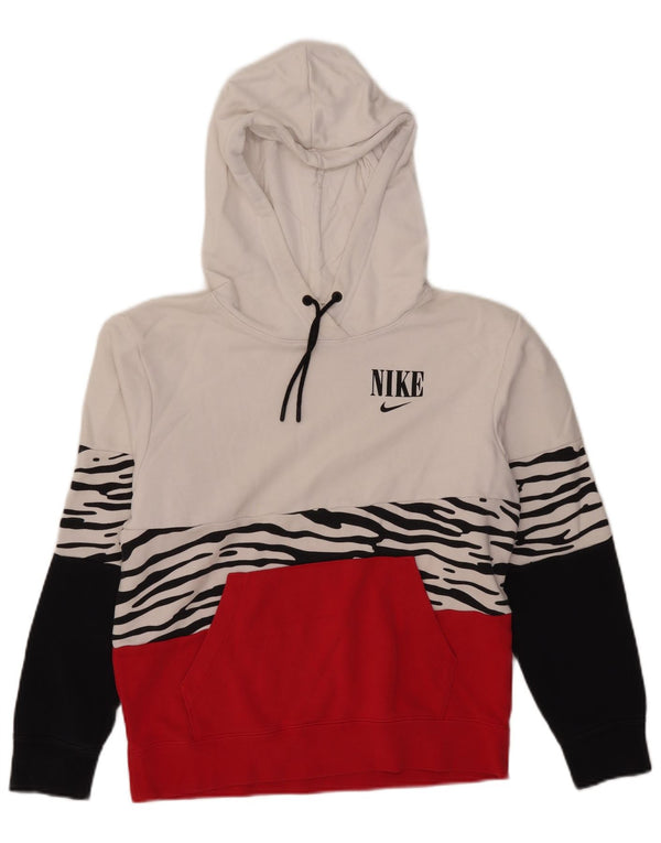Женский джемпер с капюшоном оверсайз Nike UK 6 XS, белый с животным принтом