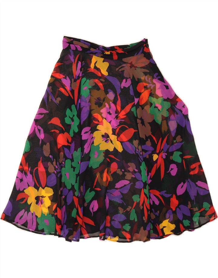 VINTAGE Womens Midi A-Line Skirt W26 Small  Multicoloured Floral Vintage Vintage and Second-Hand Vintage from Messina Hembry 