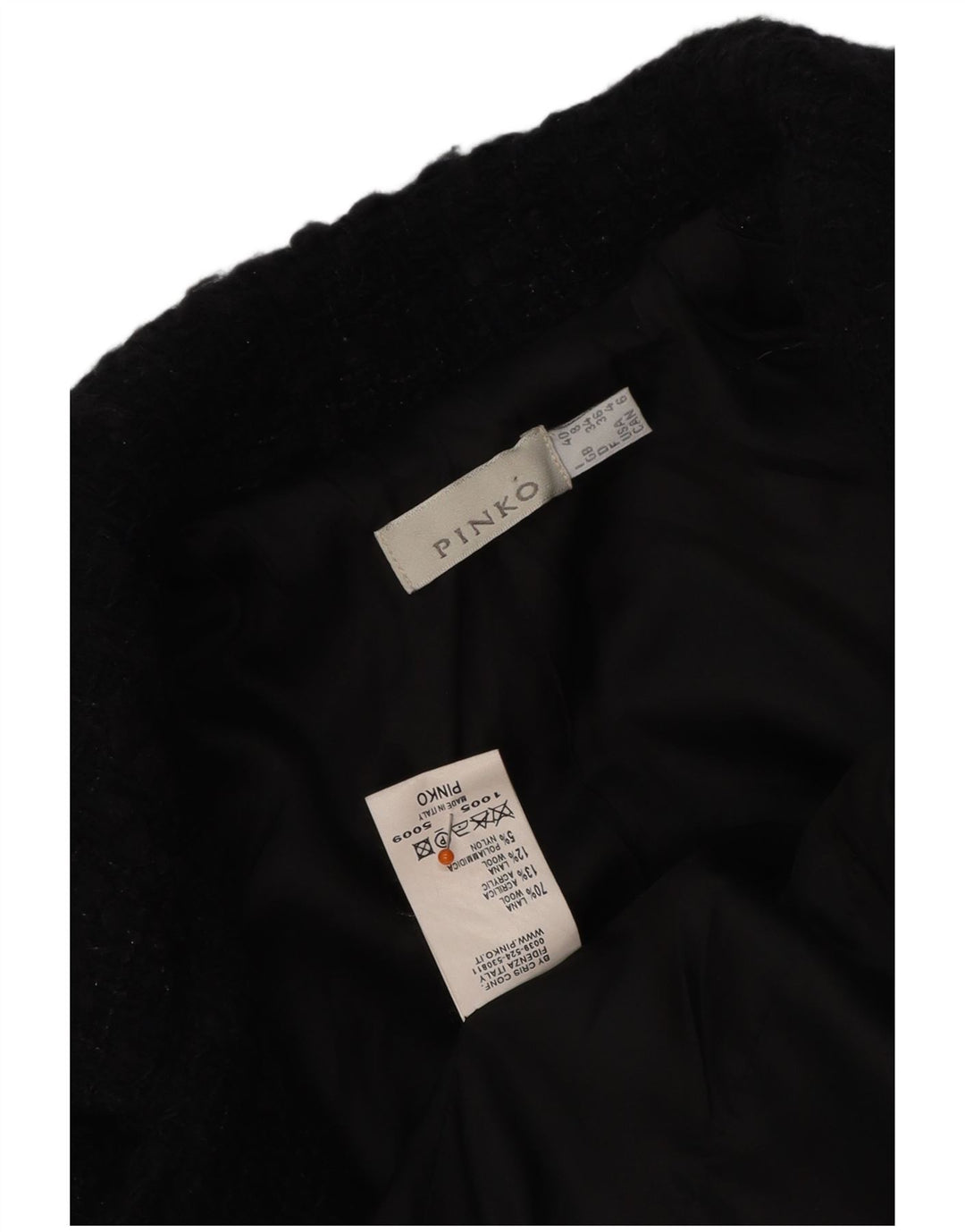 Женский укороченный пиджак PINKO UK 8, маленький, черный, шерстяной