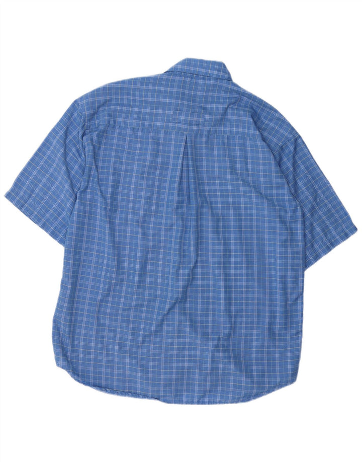 Мужская рубашка Columbia с коротким рукавом, большая синяя клетка из полиэстера