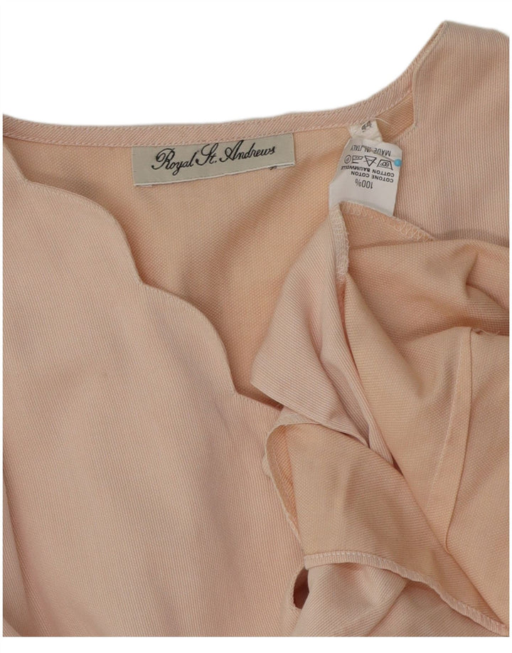 Винтажная женская блузка-рубашка IT 44, хлопок среднего розового цвета