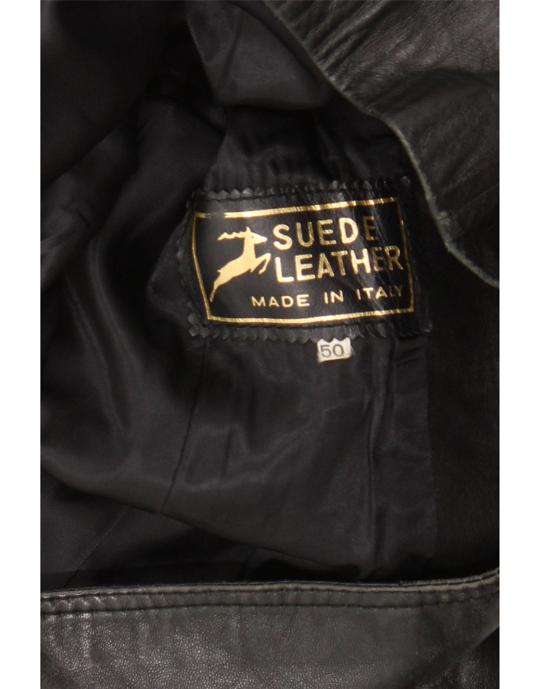 Винтажная женская кожаная куртка IT 50 XL Черная кожа