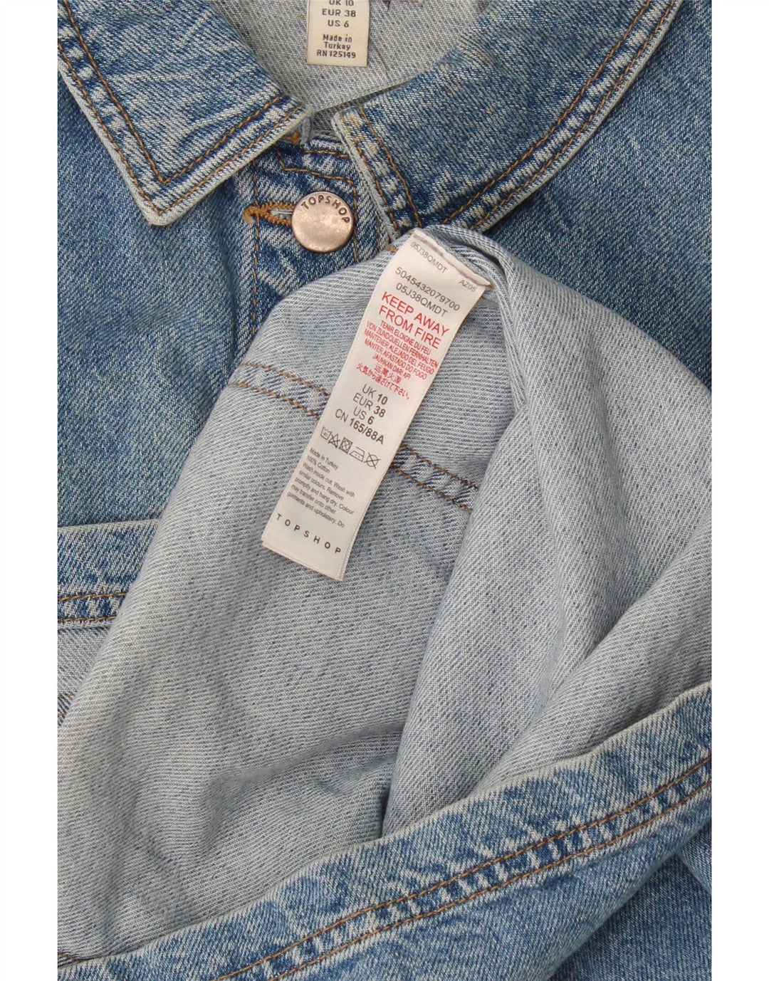 Женская джинсовая куртка оверсайз Topshop UK 10, маленький синий хлопок