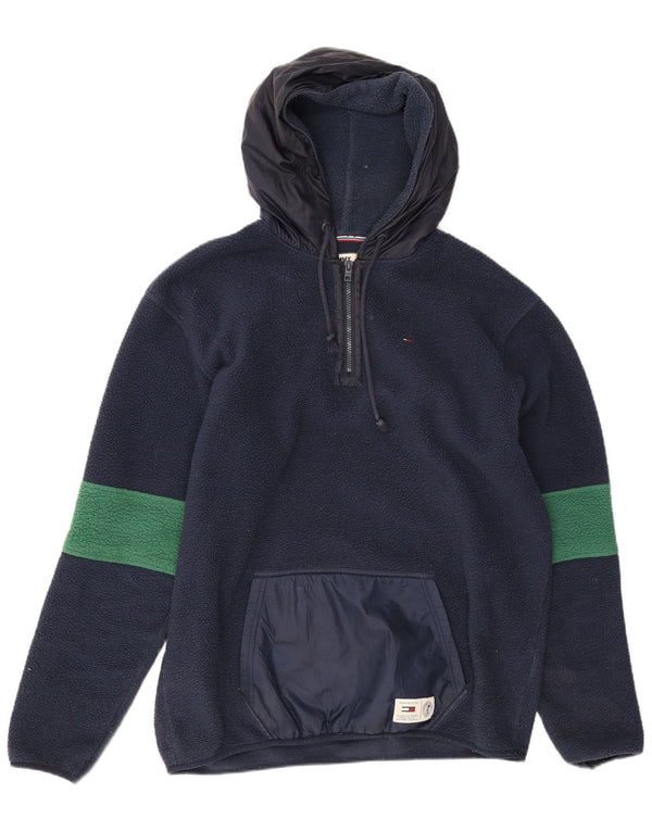 Мужской флисовый джемпер с капюшоном Tommy Hilfiger, большой темно-синий, цветных блоков