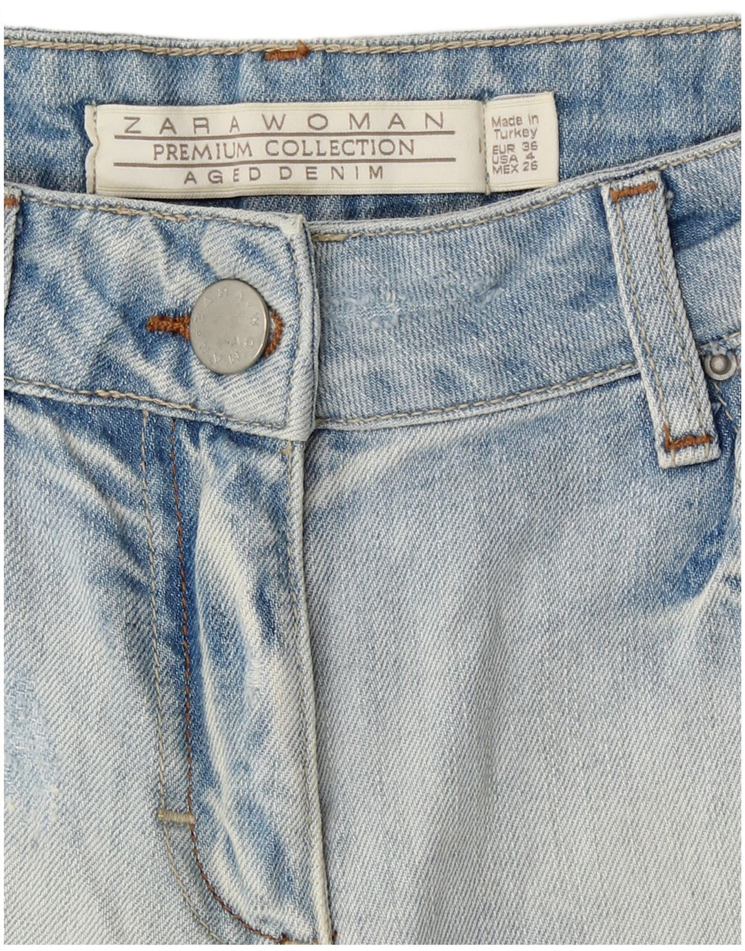 Женские джинсовые шорты Zara EU 36 XS W26 Синие
