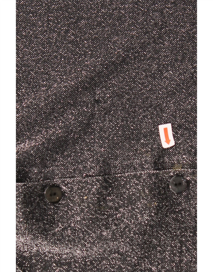 Женская блузка-рубашка оверсайз VINTAGE UK 16, большой черный полиэстер с крапинками