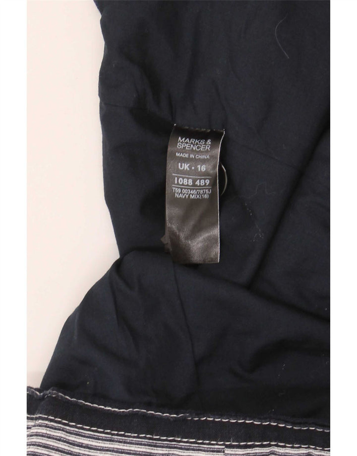 Женский пиджак с рукавом 3/4 Marks & Spencer UK 16, большой темно-синий