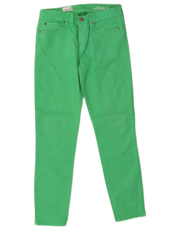 Женские леггинсы скинни Gap W28 L27, зеленый хлопок
