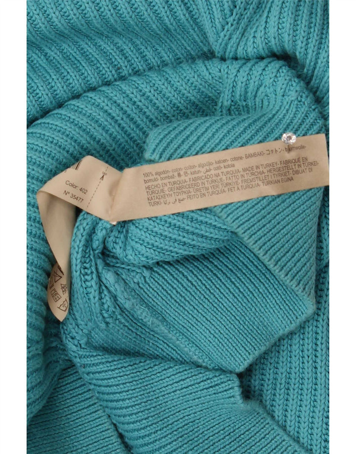 Женский свободный джемпер с v-образным вырезом Massimo Dutti UK 14, средний синий