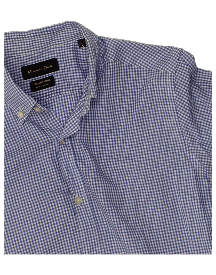 MASSIMO DUTTI Mens Shirt Small Navy Blue Gingham Cotton Vintage Massimo Dutti and Second-Hand Massimo Dutti from Messina Hembry 